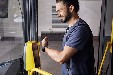 Paying for transit with a smart watch